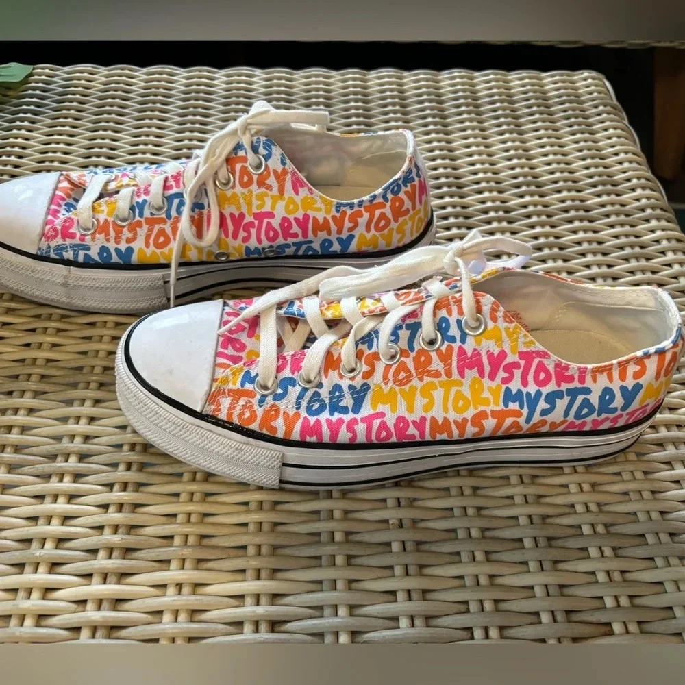 Converse Chuck Taylor All Star‎ Platform “My Story” Sneakers 10 colorful y2k